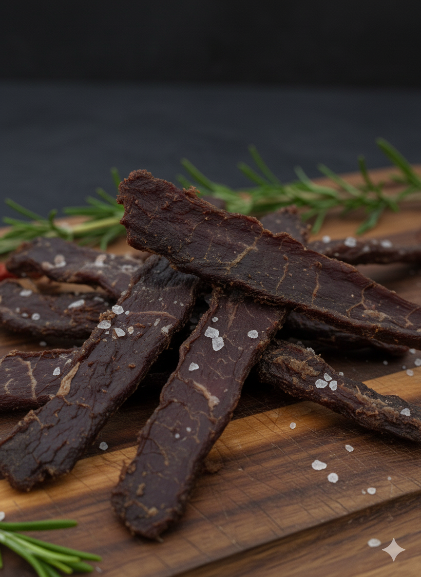 Buffalo Jerky aus Bio-Wasserbüffelfleisch